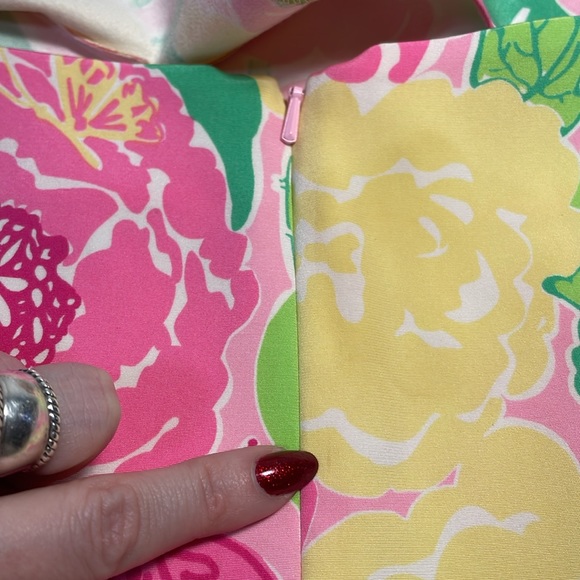 Lilly Pulitzer White Label Butterfly Floral Silk Blend Spaghetti Slip Dress 8 - Picture 6 of 6